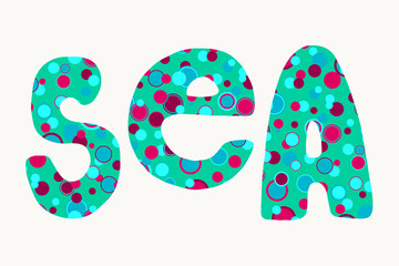 Bright Summer sea lettering