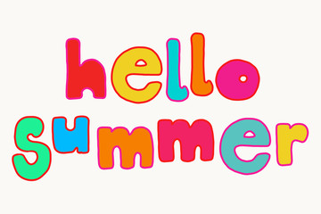 Bright hello Summer lettering