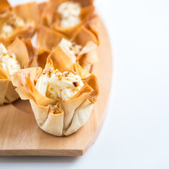 Homemade Filo Pastry Baskets with Mascarpone Cream