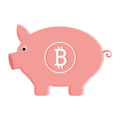 Obraz premium pink pig moenybox,vector graphic