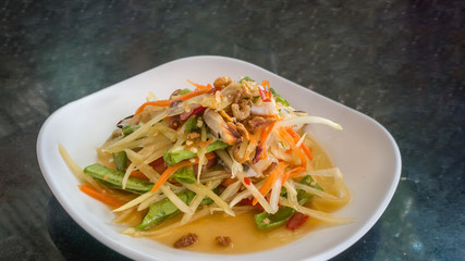 Thai food papaya salad