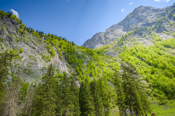 Stunning waterfall at Nationalpark Berchtesgaden, Bavaria, Germany