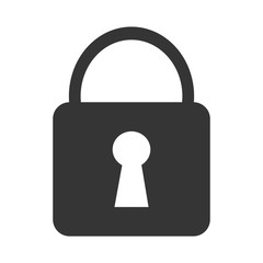 black lock icon with key space,vector graphic
