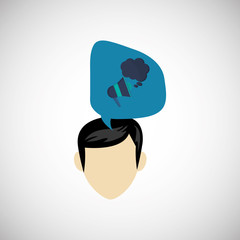 Communication design. bubble icon. Flat illustration, vector gra