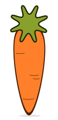 cartoon carrot isolated on white background vector illustration
