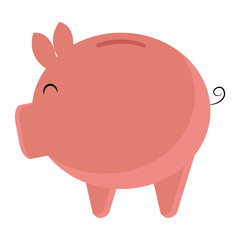 pink pig moneybox,vector graphic