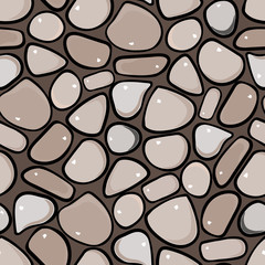 Seamless Pattern - Pebble cobblestone background
