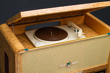 Old Vintage turntable closeup