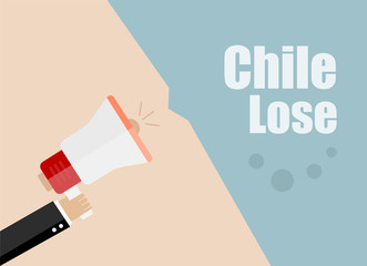 Chile lose. Flat design vector business illustration concept Digital marketing business man holding megaphone for website and promotion banners.