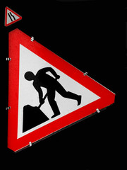 Abstract British Roadworks Sign England
