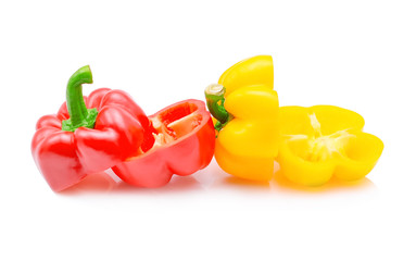Fresh sweet pepper isolated on white background