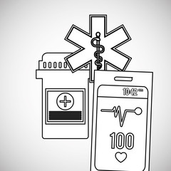 Medical care design. Health care icon. Colorfull illustration, v