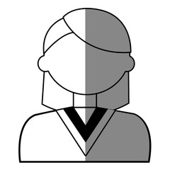 cartoon avatar woman front view, vector illustration