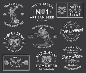 Fototapeta premium Beer Brewers White on Black
