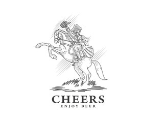 Cheers and Enjoy Beer Black on White