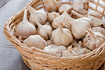 Garlic in a basket.