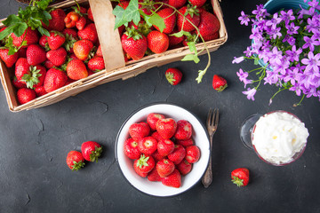 Bowl of fresh strawberries