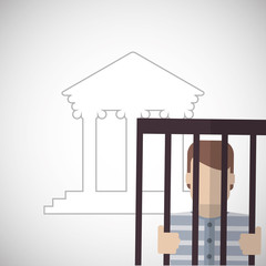 Law design. Justice icon. Flat illustration, vector graphic