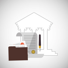 Law design. Justice icon. Flat illustration, vector graphic