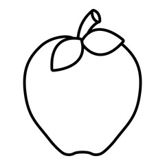 apple with tree leaves  front view over isolated background,vector illustration 