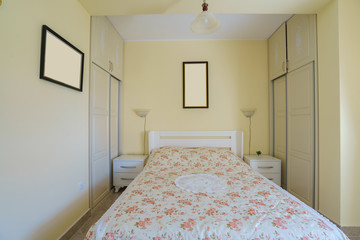 Interior of a bedroom in a guest house