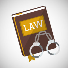 Law design. Justice icon. Flat illustration, vector graphic