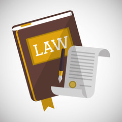 Law design. Justice icon. Flat illustration, vector graphic