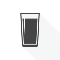 Glass of water icon with long shadow