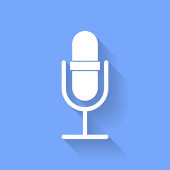 Microphone icon with long shadow