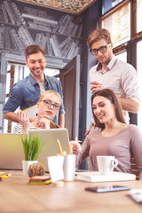 Skillful creative team working in cooperation