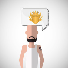 Winner design. Success icon. Flat illustration, vector graphic