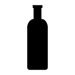black bottle of wine front view over isolated background,vector illustration