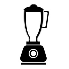 black and white blender front view over isolated background,vector illustration