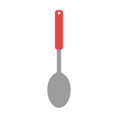 red kitchen spoon front view over isolated background,vector illustration
