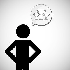 Winner design. Success icon. Flat illustration, vector graphic