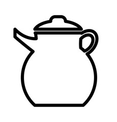 white kettle front view over isolated background,vector illustration