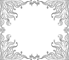 Unusual, decorative lace ornament, vintage frame with empty place for your text. Vector illustration greeting