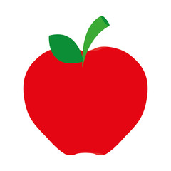 red apple with green tree leaves on the top over isolated background,vector illustration