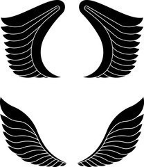 Two pairs of black vector wings.