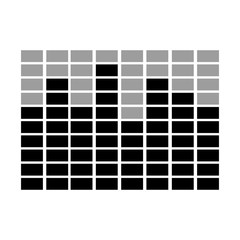 black and grey squares scale over isolated background,music concept,vector illustration