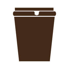 brown cup of coffee front view over isolated background,vector illustration