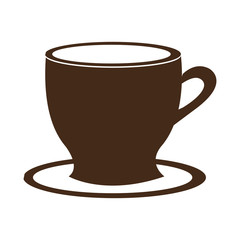 brown cup of coffee front view over isolated background,vector illustration