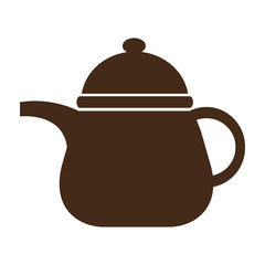 brown kettle front view over isolated background,vector illustration