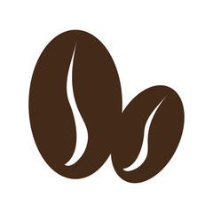 brown coffee beans icon front view over isolated background,vector illustration