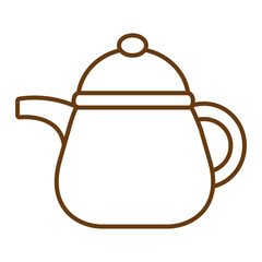 Obraz premium white kettle front view over isolated background,vector illustration