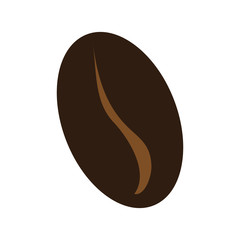 brown coffee bean front view over isolated background,vector illustration