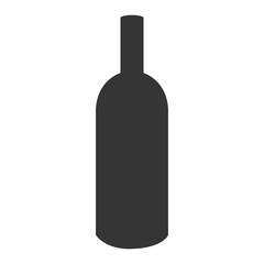 black wine bottle front view over isolated background,vector illustration