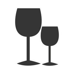 black glasses of wine front view over isolated background,vector illustration