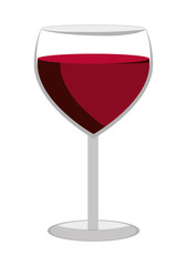 glass of wine  front view over isolated background,vector illustration