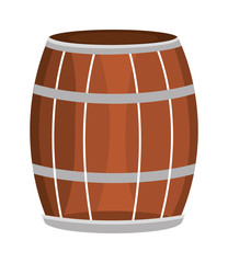 brown and grey  barrel front view and black stripes over isolated backgound,vector illustration